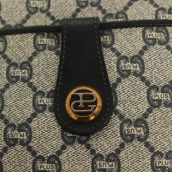 GUCCI GG Plus Supreme Shoulder Bag Pvc Navy Gold - Picture 15 of 16
